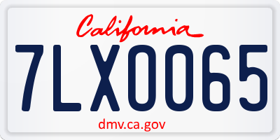 CA license plate 7LXO065