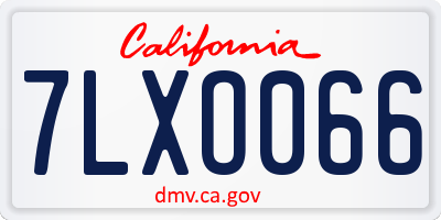 CA license plate 7LXO066