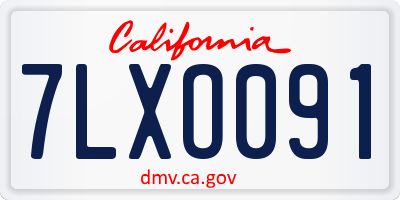 CA license plate 7LXO091