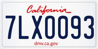CA license plate 7LXO093