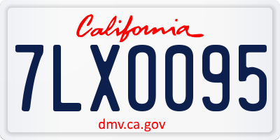 CA license plate 7LXO095