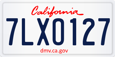 CA license plate 7LXO127