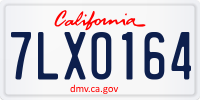 CA license plate 7LXO164