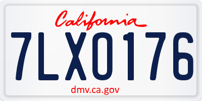 CA license plate 7LXO176