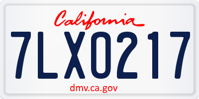 CA license plate 7LXO217