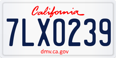 CA license plate 7LXO239