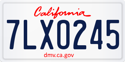 CA license plate 7LXO245
