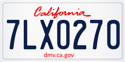 CA license plate 7LXO270