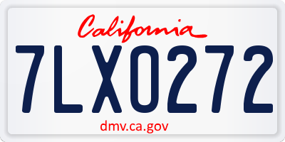 CA license plate 7LXO272