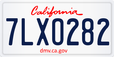 CA license plate 7LXO282