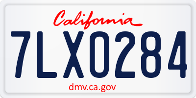 CA license plate 7LXO284