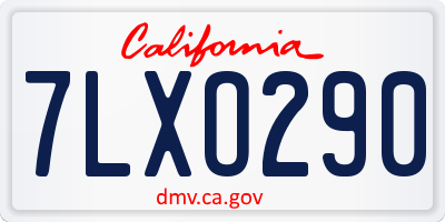 CA license plate 7LXO290
