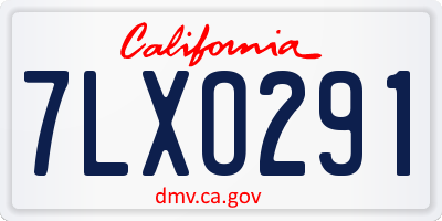 CA license plate 7LXO291
