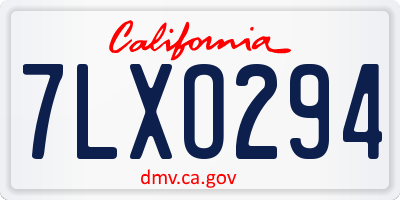 CA license plate 7LXO294