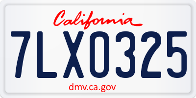 CA license plate 7LXO325