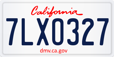 CA license plate 7LXO327