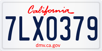 CA license plate 7LXO379