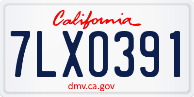 CA license plate 7LXO391