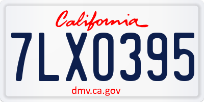 CA license plate 7LXO395