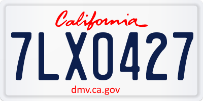 CA license plate 7LXO427