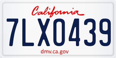 CA license plate 7LXO439