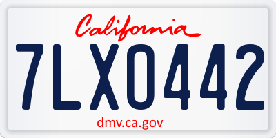CA license plate 7LXO442