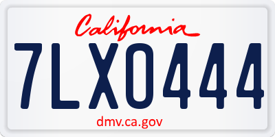 CA license plate 7LXO444