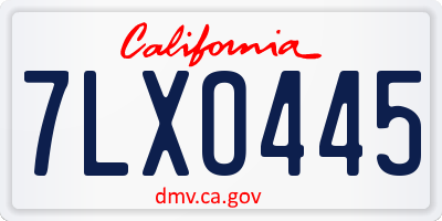 CA license plate 7LXO445