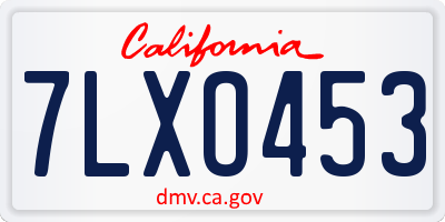 CA license plate 7LXO453