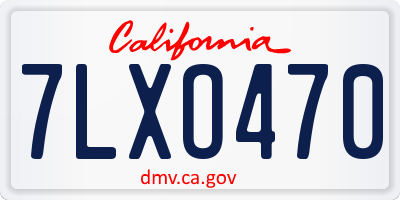 CA license plate 7LXO470