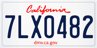 CA license plate 7LXO482