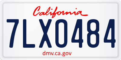 CA license plate 7LXO484