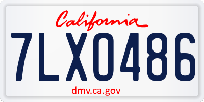 CA license plate 7LXO486