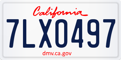 CA license plate 7LXO497