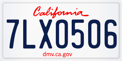 CA license plate 7LXO506