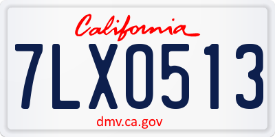 CA license plate 7LXO513