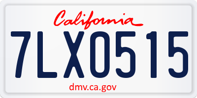 CA license plate 7LXO515