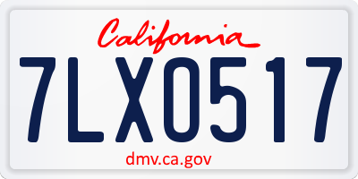 CA license plate 7LXO517