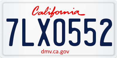 CA license plate 7LXO552