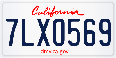 CA license plate 7LXO569