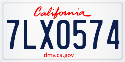 CA license plate 7LXO574