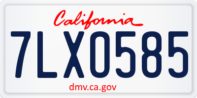 CA license plate 7LXO585