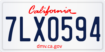 CA license plate 7LXO594