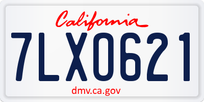 CA license plate 7LXO621