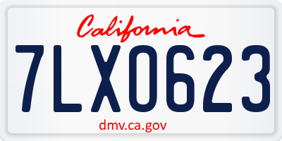 CA license plate 7LXO623