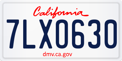 CA license plate 7LXO630