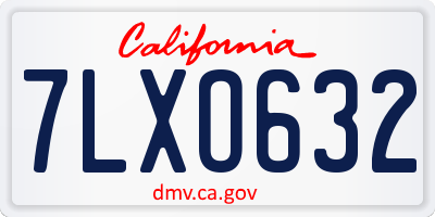 CA license plate 7LXO632