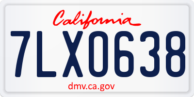 CA license plate 7LXO638