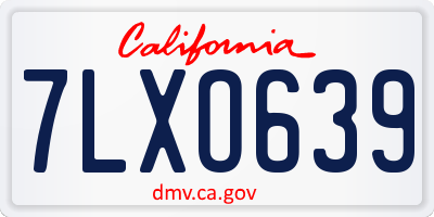 CA license plate 7LXO639