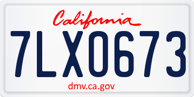 CA license plate 7LXO673